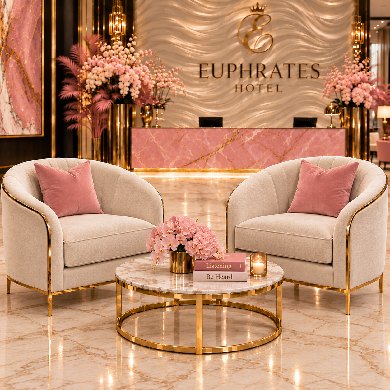 Euphrates Hotel lobby with elegant seating and ambiance